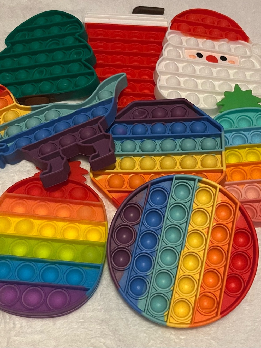 Rainbow Silicone Pop Sensory Toy - Multicolor Kids Fidget Set